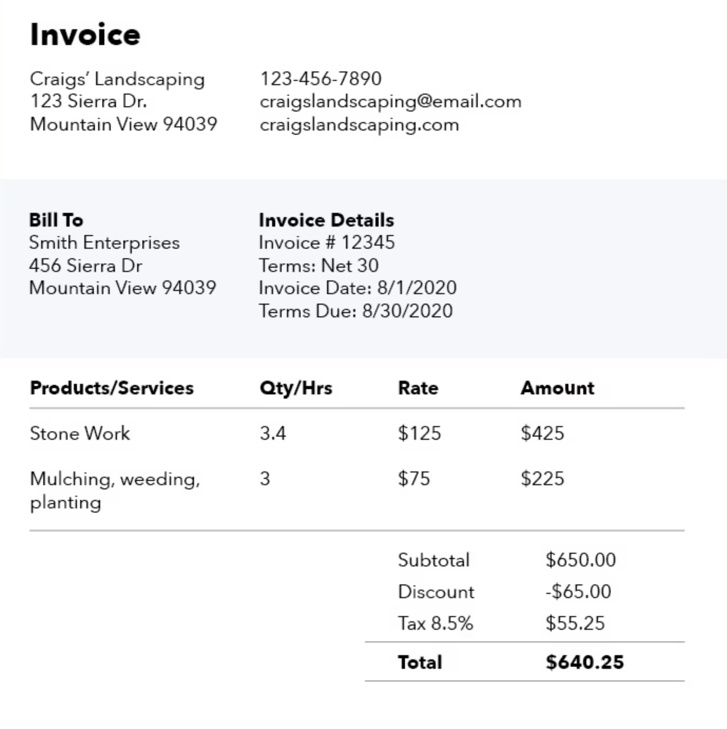 Invoice Example
